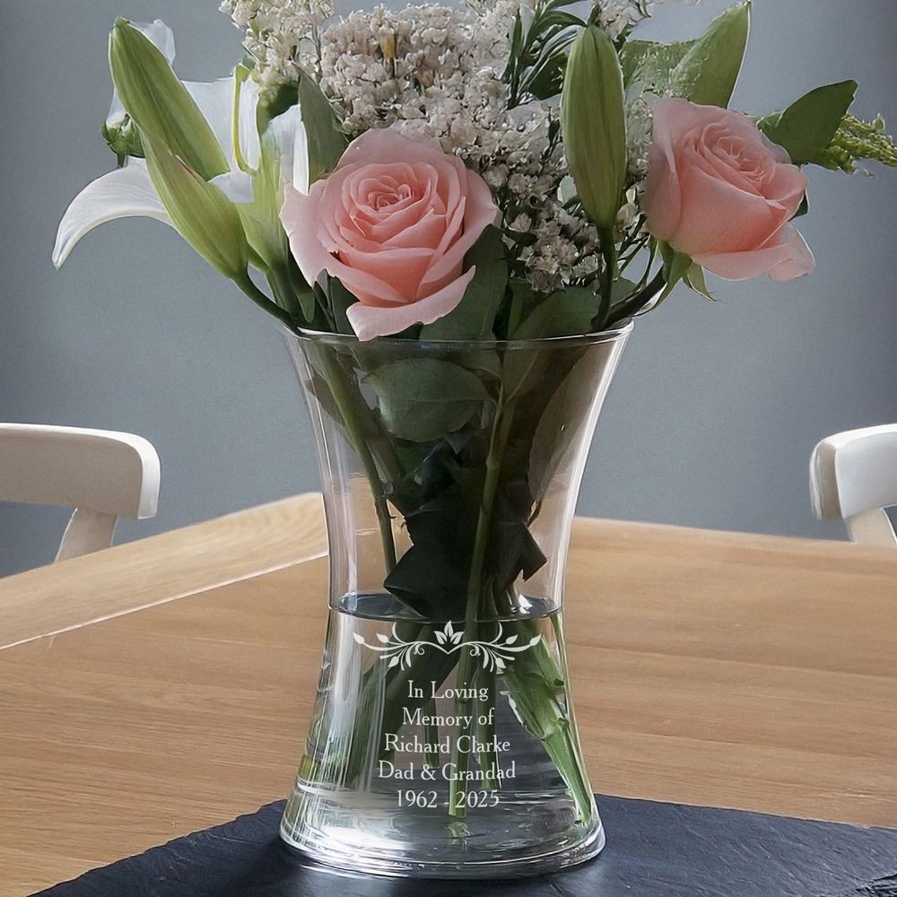 Sentiments Glass Personalised Sentiments Glass Vase
