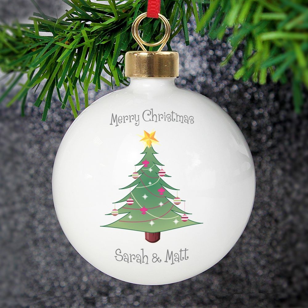 Christmas Tree Bauble Decoration Personalised Merry Christmas Gift Hanging Sign