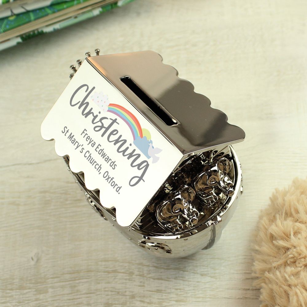 Religious Money Box Personalised Christening Noahs Ark Money Box