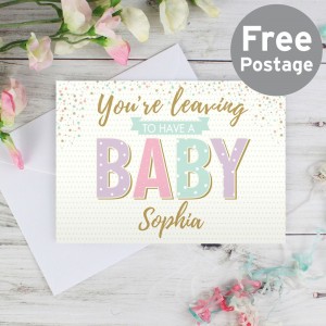 
                            Personalised "You're Leaving to Have a Baby" Card