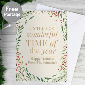 Personalised Wonderful Time of The Year Christmas Card