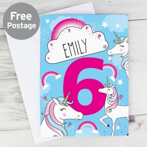 
                            Personalised Unicorn Birthday Card