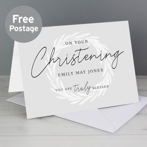Personalised "Truly Blessed" Christening Card