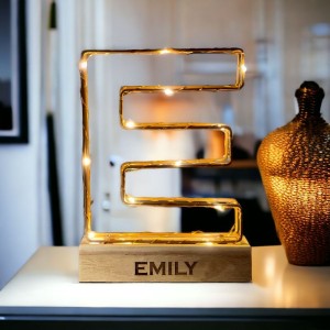 Personalised Engraved Light Up Letter Light - E