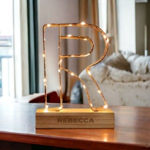 Personalised Engraved Light Up Letter Light - R