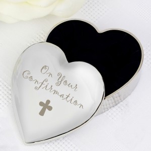 
                            Confirmation Cross Heart Trinket Box