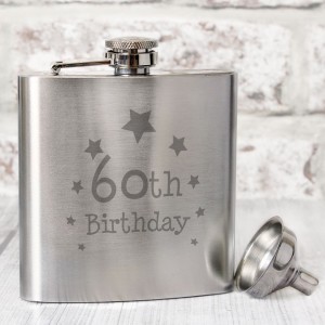 60th Birthday Hip Flask