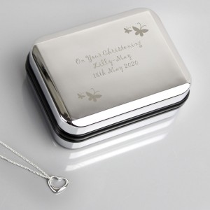 
                            Personalised Butterfly Heart Necklace and Box