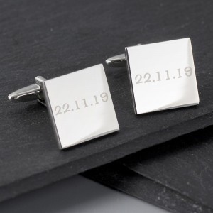 
                            Personalised Any Message Square Cufflinks - 1 line