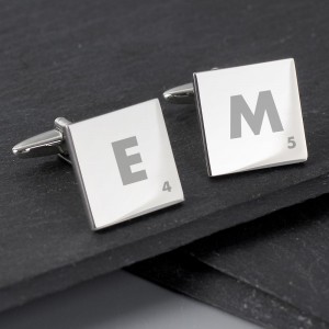 
                            Personalised Initials and Age Square Cufflinks