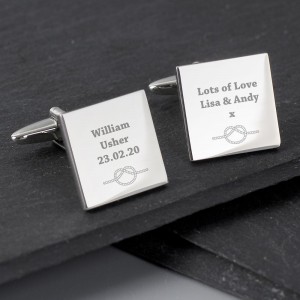 
                            Personalised Tie the Knot Square Cufflinks