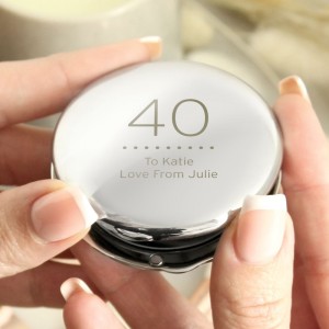 
                            Personalised Birthday Big Age Round Compact Mirror