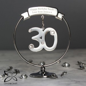 
                            Personalised Crystocraft 30th Celebration Ornament