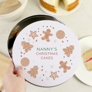 Personalised Christmas Cookies Cake Tin