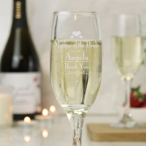 
                            Personalised Decorative Wedding Mother of the Bride Glass Flute