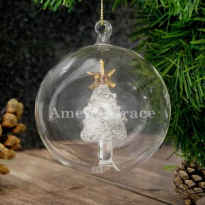 
                            Personalised Name Only Christmas Tree Glass Bauble
