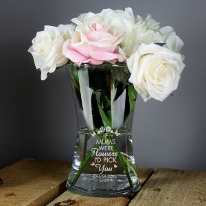
                            Personalised I'd Pick You Glass Vase