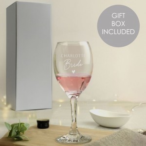 Personalised Bride Wine Glass