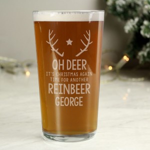 
                            Personalised Time For A Reinbeer Pint Glass