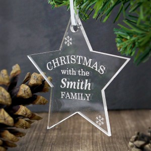 
                            Personalised Acrylic Christmas Star Decoration