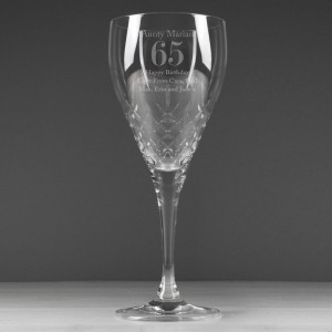 
                            Personalised Big Age Cut Crystal Wine Glass