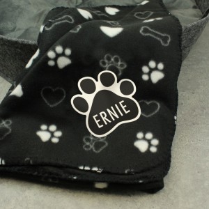 
                        Personalised Dog Paw Print Fleece Blanket