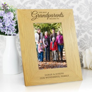 
                            Personalised "The Best Grandparents" 4x6 Oak Finish Photo Frame