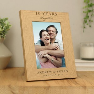 
                            Personalised Anniversary 7x5 Wooden Photo Frame