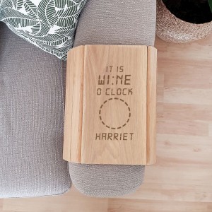 
                            Personalised Its Wine O'Clock Wooden Sofa Tray