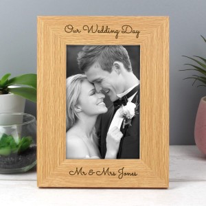
                            Personalised Free Text 6x4 Wooden Photo Frame