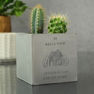 Personalised New Home Concrete Plant Pot