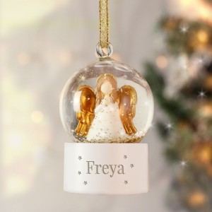 
                            Personalised Name Only Angel Glitter Snow Globe Tree Decoration