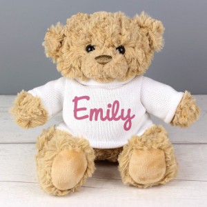 
                            Personalised Pink Name Only Teddy Bear