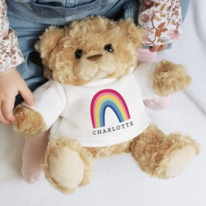 Personalised Rainbow Teddy Bear