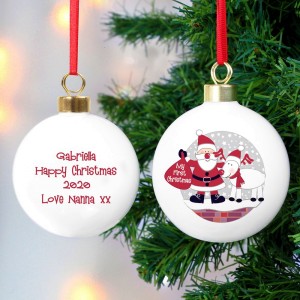 
                            Personalised Rooftop Santa First Christmas Bauble