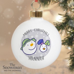 
                            Personalised The Snowman and the Snowdog Bauble
