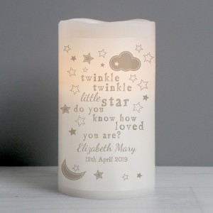 
                            Personalised Twinkle Twinkle Nightlight LED Candle