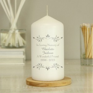 
                            Personalised Sentiments Pillar Candle