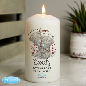 
                            Personalised Me to You Valentine Pillar Candle