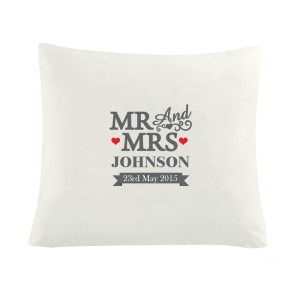 
                            Personalised Mr & Mrs Cushion Cover