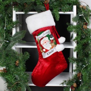 
                            Personalised Christmas Santa Red Stocking