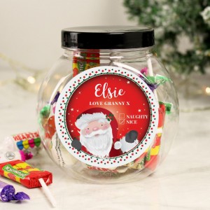 
                            Personalised Santa Christmas Sweet Jar
