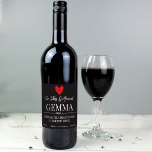 
                            Personalised Heart Red Wine