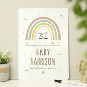 Personalised Baby Countdown Sign & Dry Wipe Pen