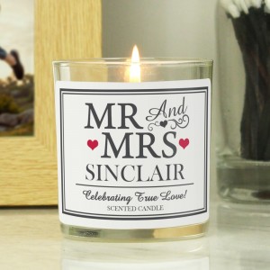 Personalised Mr & Mrs Jar Candle