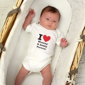 
                            Personalised I HEART 0-3 Months Baby Vest