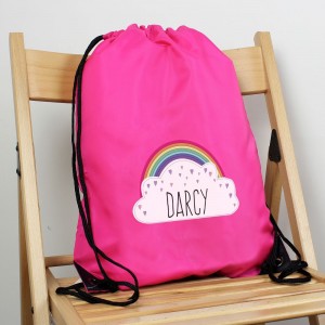 Personalised Rainbow Pink Swim & Kit Bag