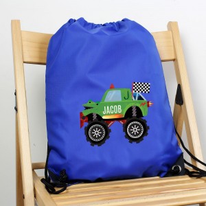 
                            Personalised Monster Truck Blue Kit Bag