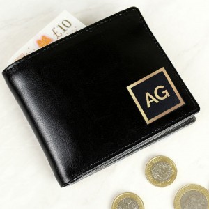 
                            Personalised Gold Initials Leather Wallet
