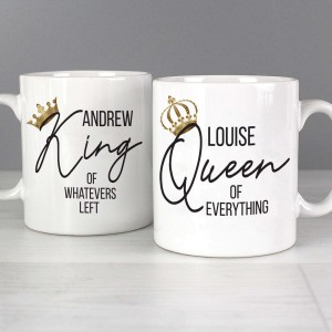 
                            Personalised King and Queen of Everything Mug Set